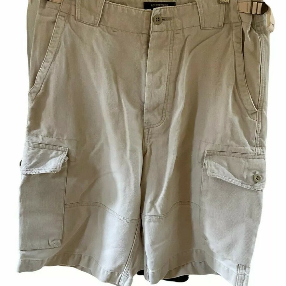 Abercrombie & Fitch Mens White Cargo Shorts Sz 31